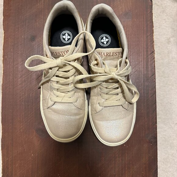 Charleston Shoe Co. Chessey Sneaker - Tan/Champagne/Metallic - Picture 2 of 12